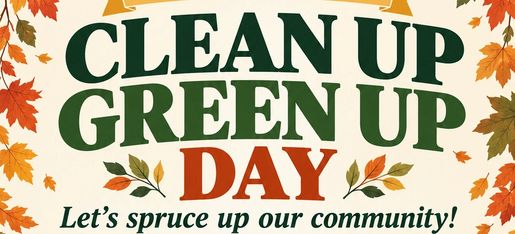 Flyer for Community Clean-up Day (October 24, 2026)
