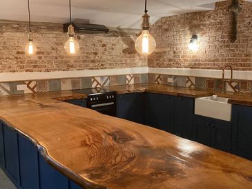 Wooden cabin-style kitchen
