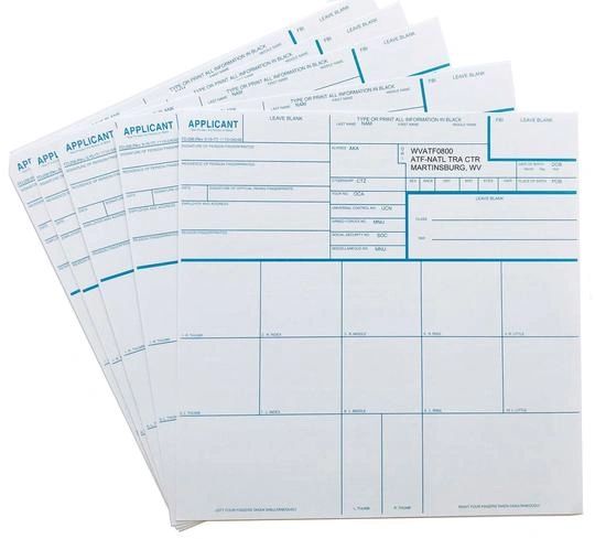 Fingerprinting Service (2 X FD-258 Cards )