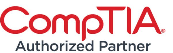 CompTIA Authorized Partner logo in red and black.