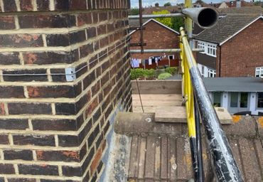 Scaffolding on roof