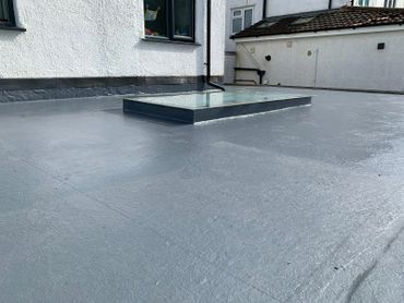 New flat roof finished being sealed