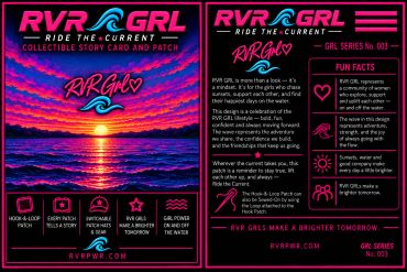 RVR GRL collectible story card about ocean conservation and its patches.