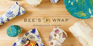 Various colors and sizes of bee's wrap food storage.