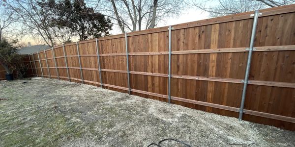 8ft Side by Side Pre-Stained Cedar with Cap and Trim