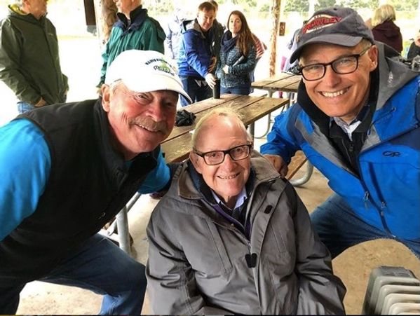 Clay Roberts, Barney McCallum and Gov. Jay Insley Celebrate construction kickoff for Founders Courts