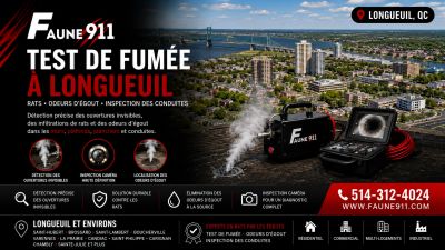 Test de fumée à Longueuil | Rats, odeurs d'égout et inspection