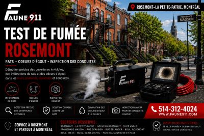 Test de fumée Rosemont | Rats, odeurs d'égout et inspection
