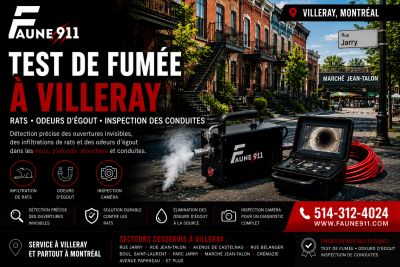 Test de fumée à Villeray | Rats, odeurs d'égout et inspection