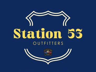 Logo for Station 53 Outfitters on navy background.