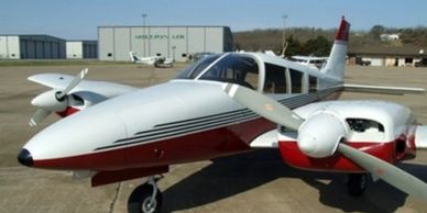 Twin engine airplane. Piper seneca