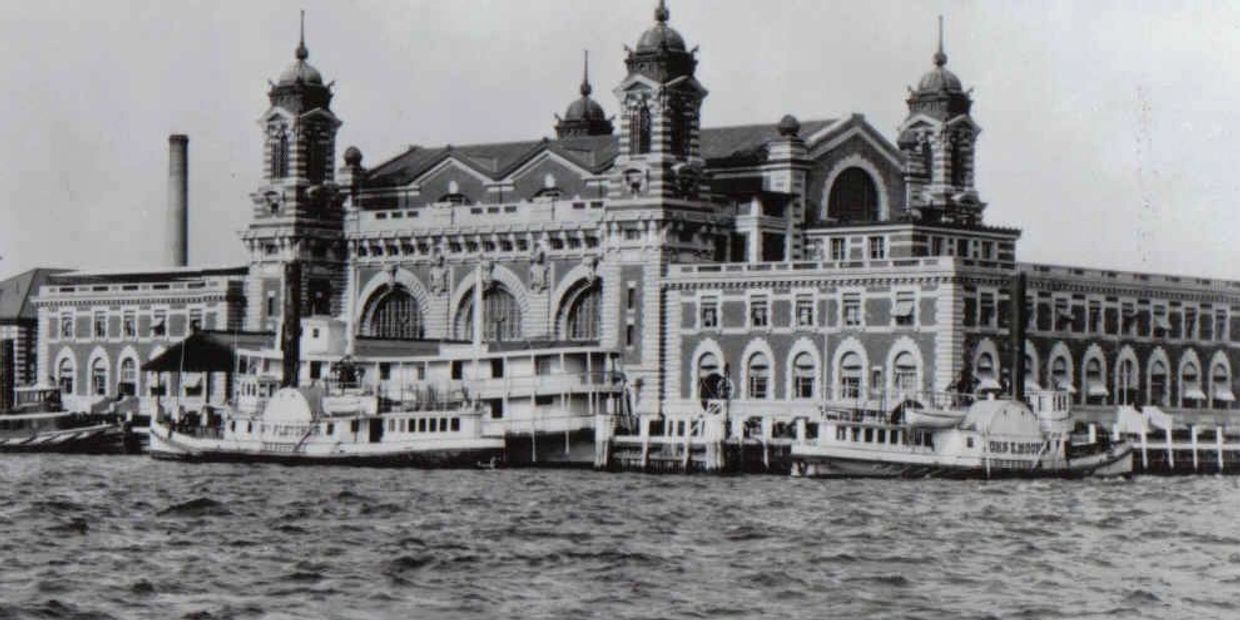 Ellis Island building in New York City back in the day.