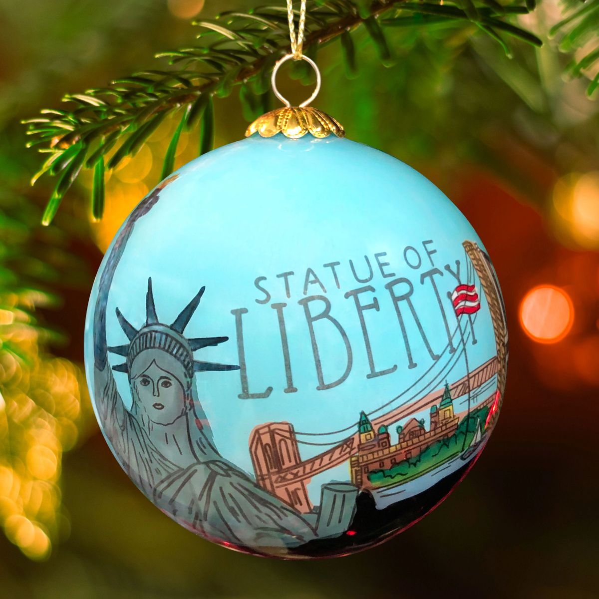 Handpainted Statue of Liberty Ornament
