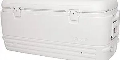 Large white Igloo cooler.