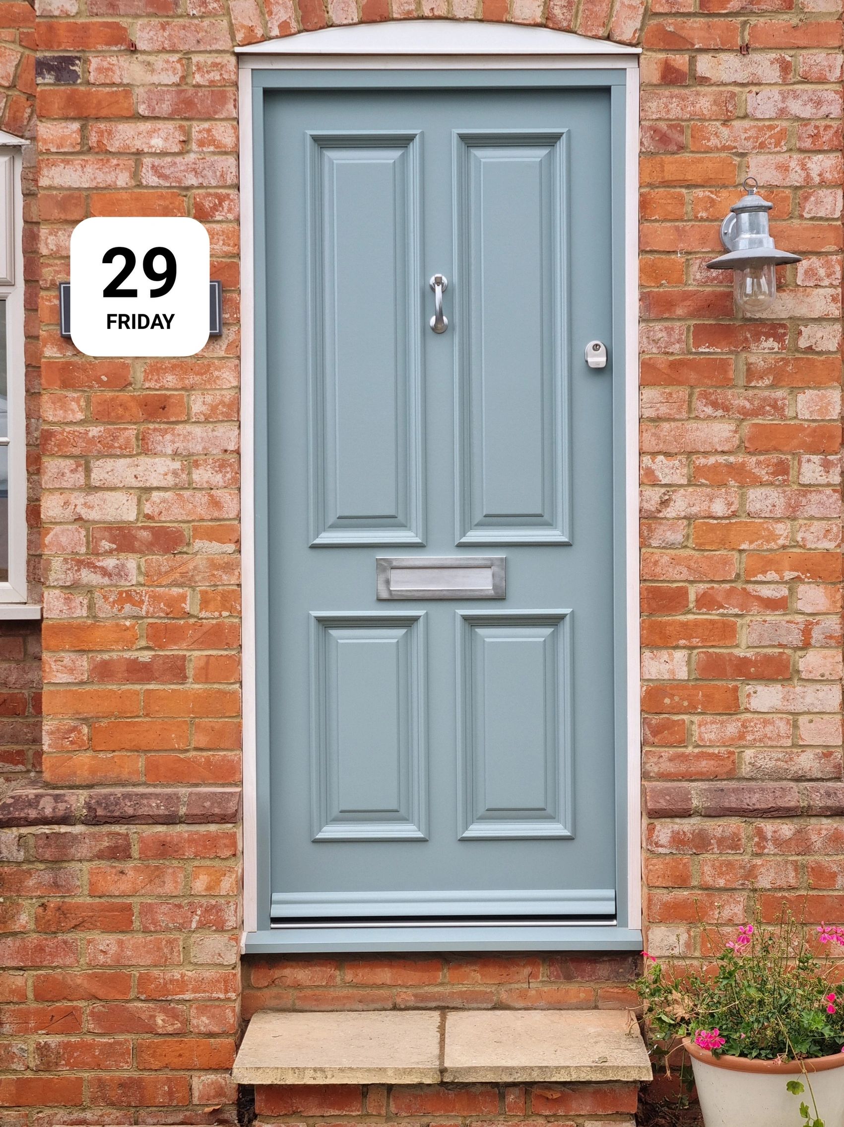 ● This External Front Door Set,  Slate Blue Colour spray finish.  

