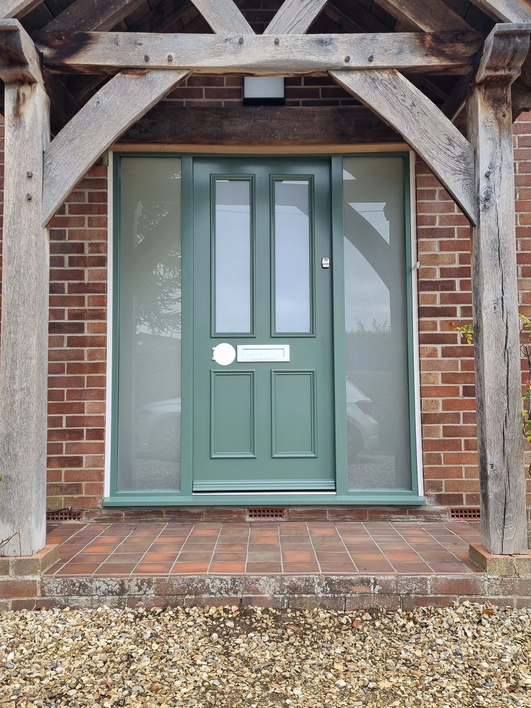 A New Front Door Set. The Mortlake External Front Door. Supplied by Todd Doors.
