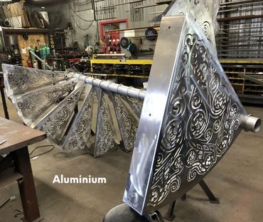 Escalier colimacon en aluminium en atelier