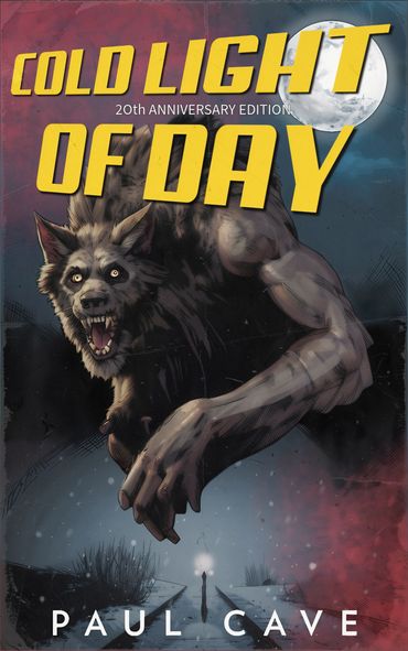 Graphic novel cover featuring a fierce werewolf under a full moon.