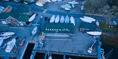 boat yard aerial photo