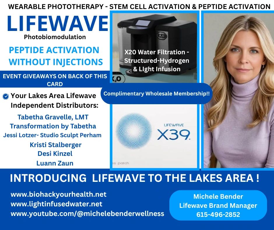 Lifewave wearable phototherapy promotes stem cell and peptide activation without injections.