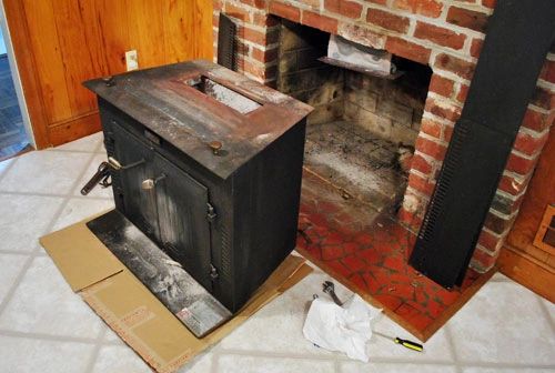 This is a picture of a fireplace insert, pulled out of the fireplace.  Depending on an individual's 