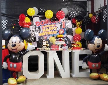 One table with clear top mickey mouse theme