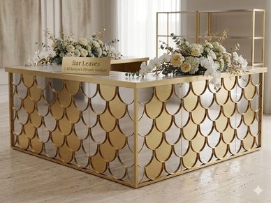 Bar Leaves de acero inox en color dorado y plateado 
