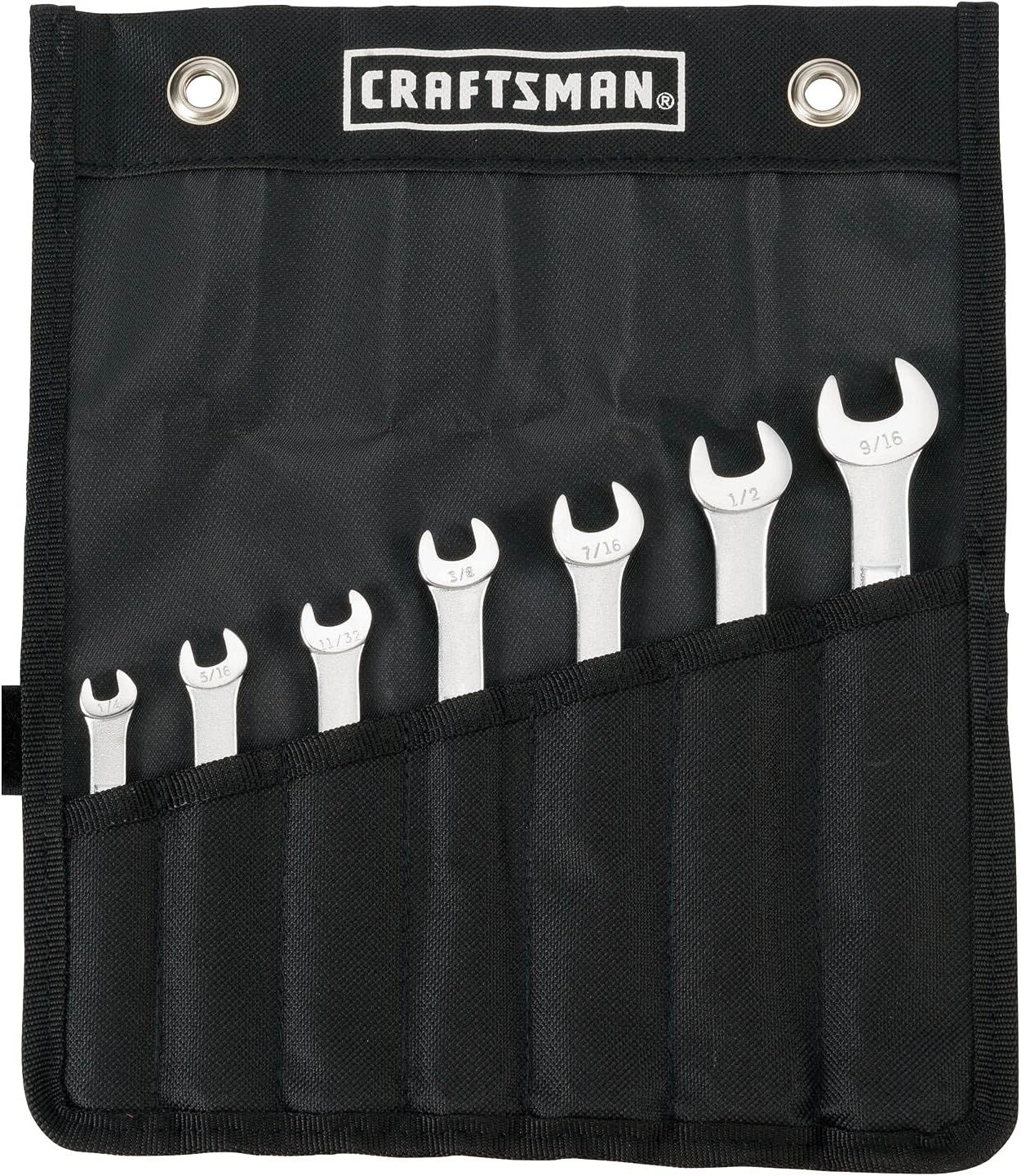 Photo of a CRAFTSMAN SAE Wrench Set, 7-Piece, Includes Tool Pouch (CMMT21085)