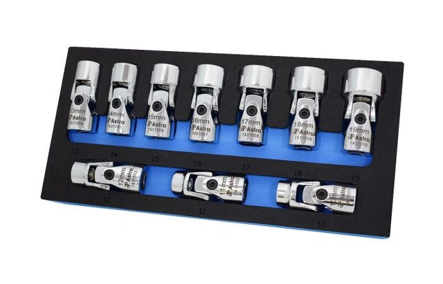 Astro Pneumatic 10-Piece 3/8 Inch Drive Flex Socket Set 6 Point Metric Chrome Under $40