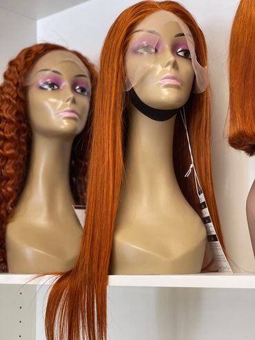 13x4 Ear to Ear Lace Front Ginger/Orange  Human Hair Wig 