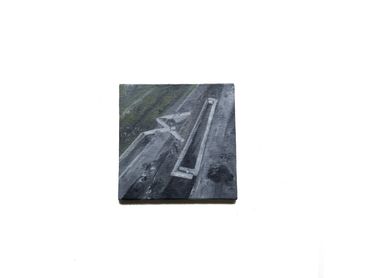 Goal post I, oil on canvas board, 10x10cm, 2026