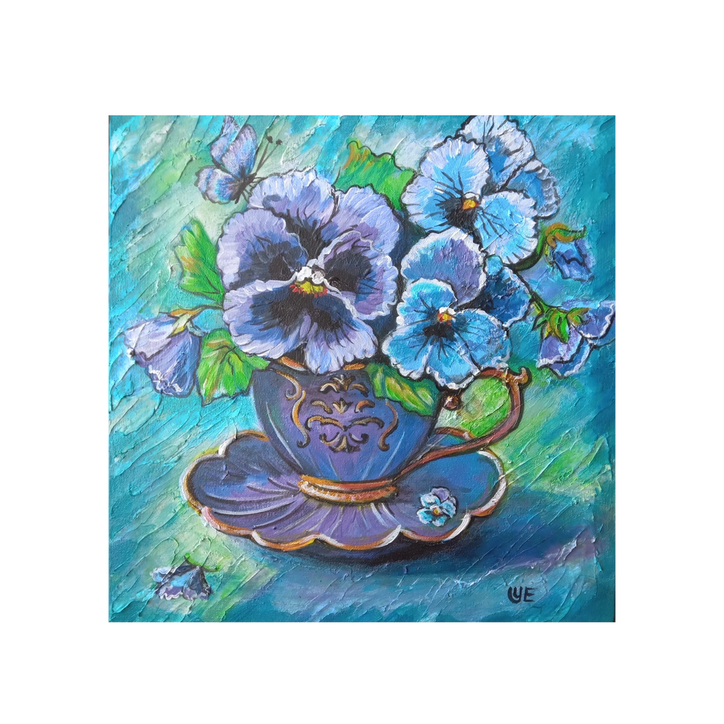 Pansies in a Cup - 3