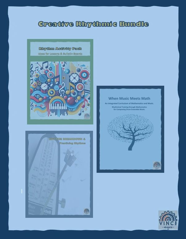 Creative Rhythmic Bundle featuring rhythm activities and math integration with music.