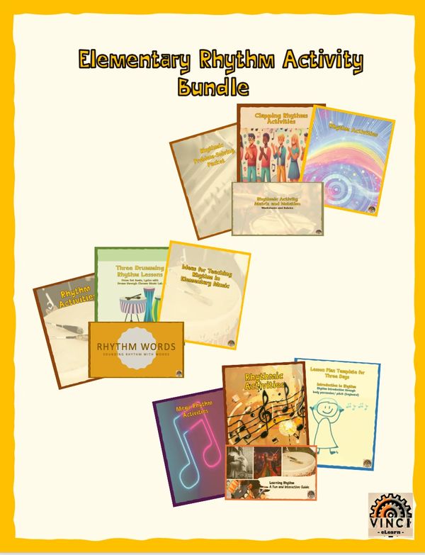 Elementary Rhythm Activity Bundle for music class.