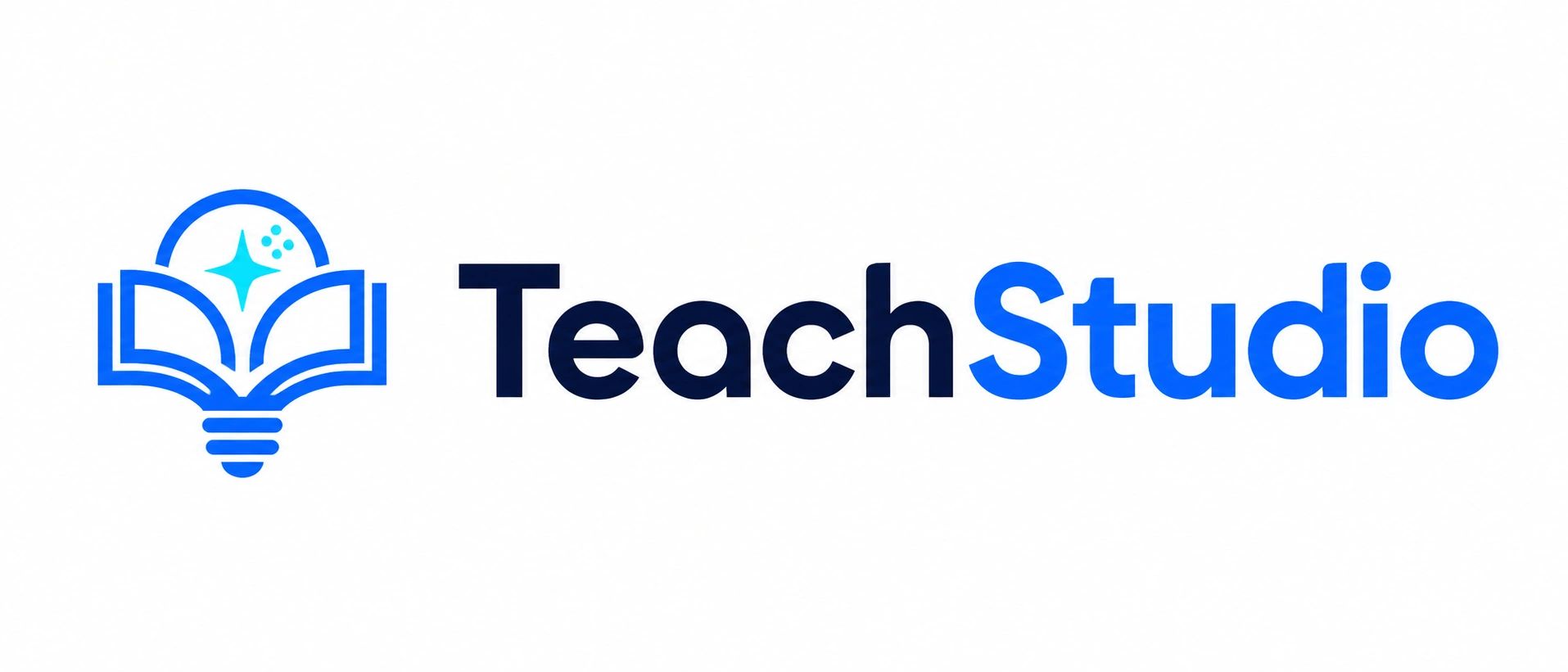 Logo for TeachStudio with a book and lightbulb icon.