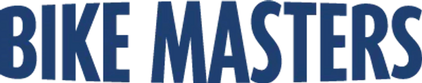 Logo with text 'BIKE MASTERS' in bold blue letters.