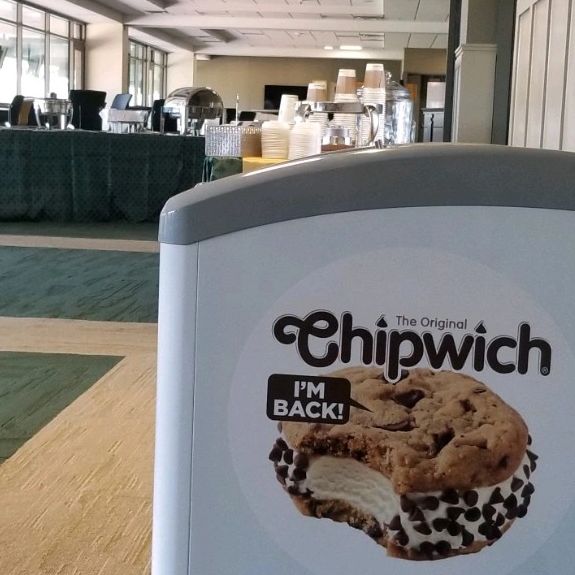 Chipwich freezer owned by Anna's Frozen Treats at William and Mary in Williamsburg, Virginia