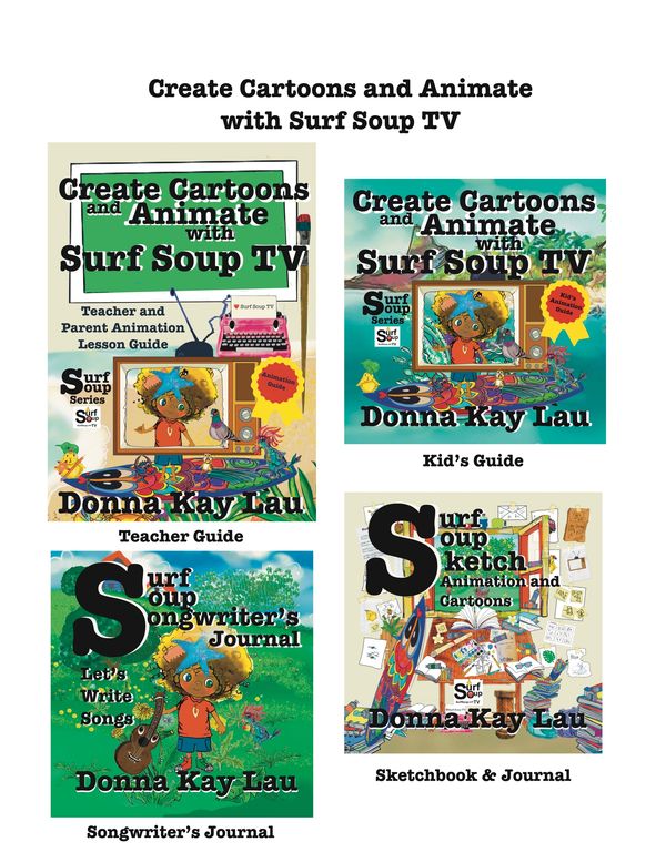 Surf Soup book series collection — A colorful group of Surf Soup children’s book covers.