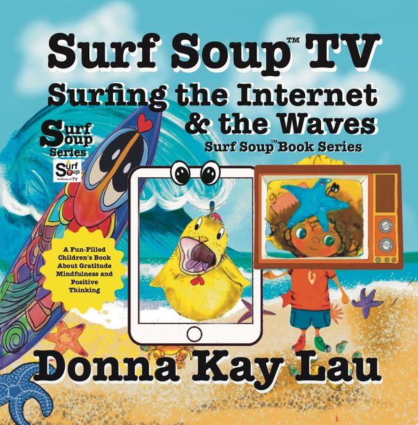 Surfing the internet and the waves Surf Soup® children’s book series logo by Donna Kay Lau