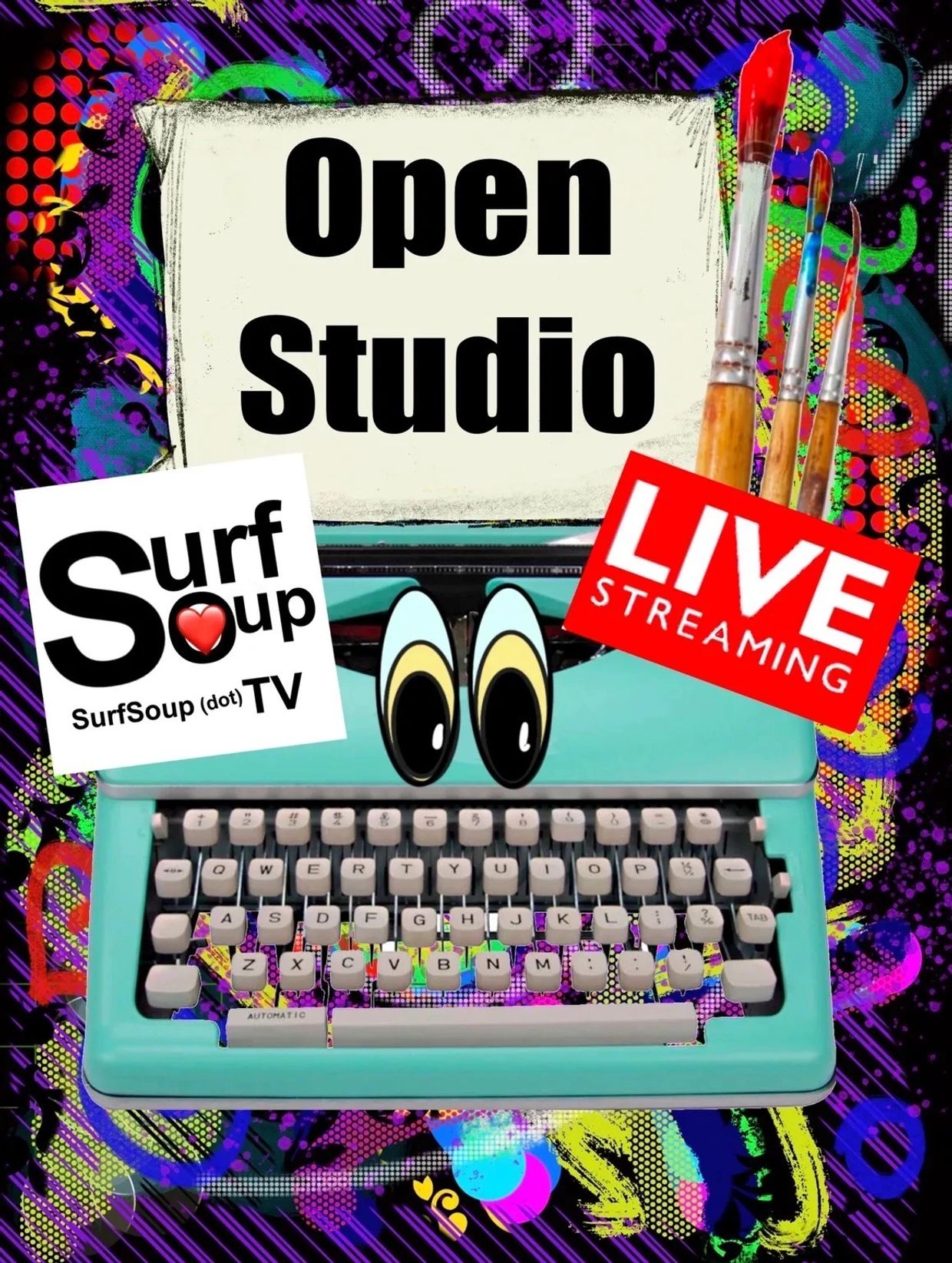 Donna Kay Lau sketching characters from Surf Soup® during a creative Open Studio session