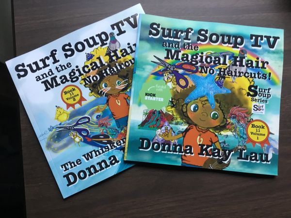 Surf Soup magical hair yes to haircuts Donna Kay Lau Tv animator author book 11 volume 1 and 2 