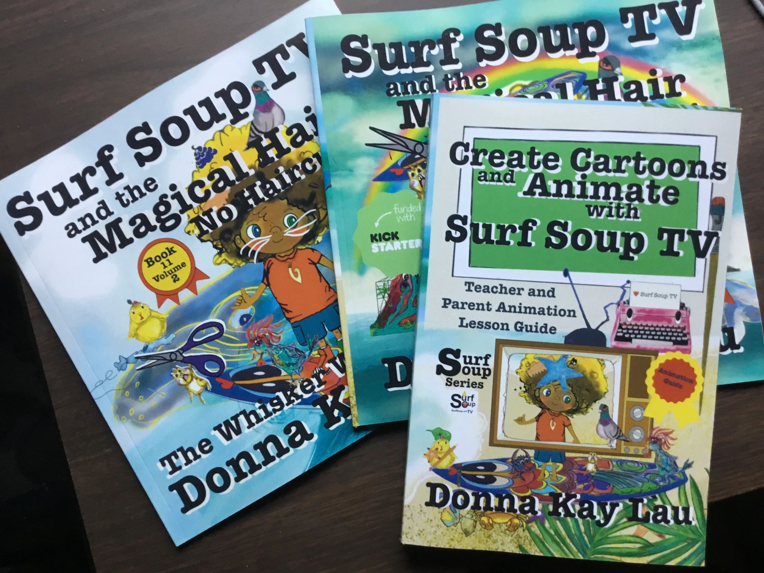 Surf Soup book series paperback and hardback by Donna Kay lau illustrator and tv animator learn how
