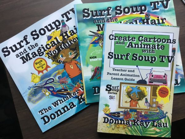Collection of Surf Soup® Surf City books featuring Koa’s adventures
