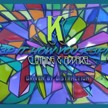 Colorful graffiti-style logo for K3PT Clothing &amp; Apparel.