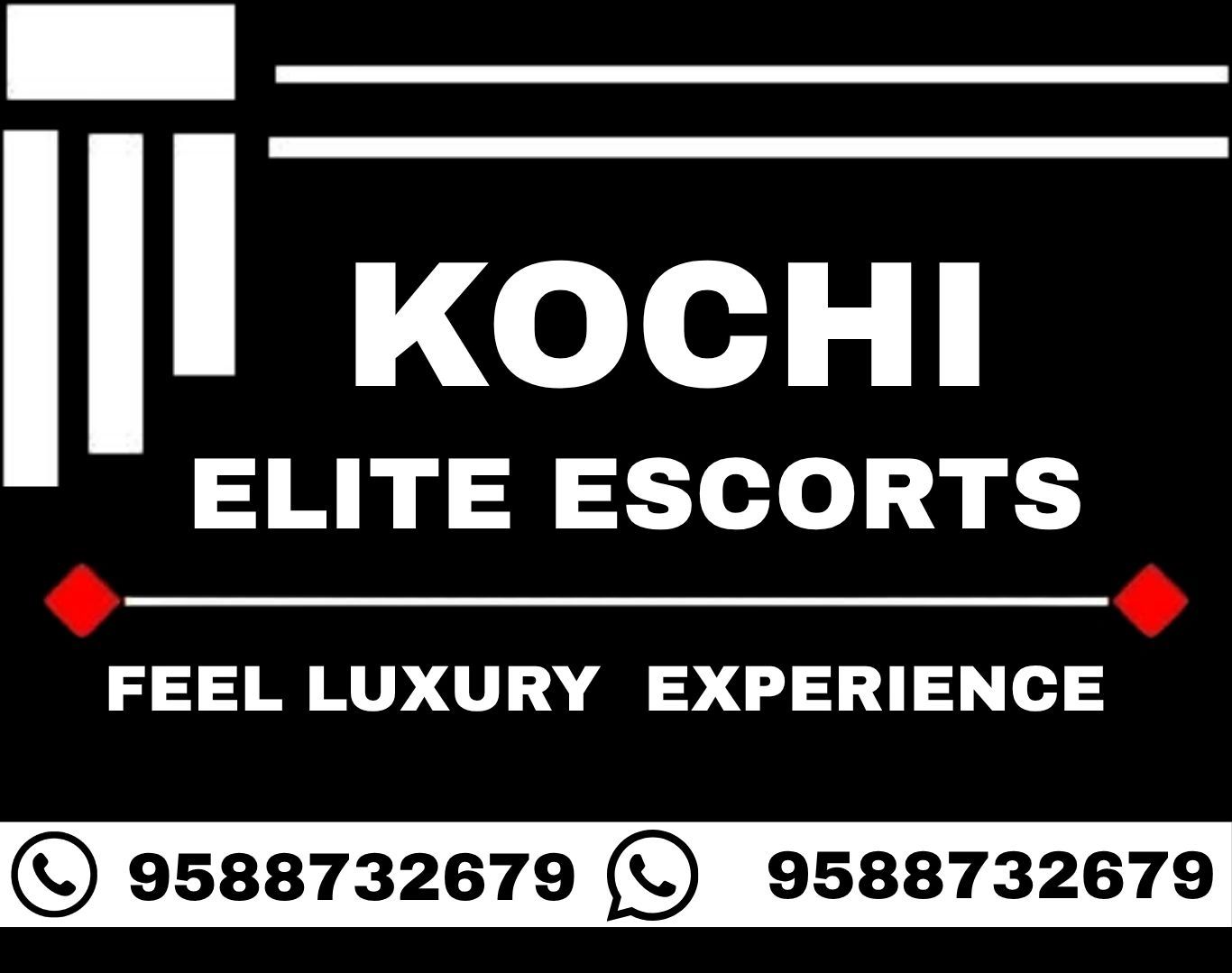 Advertisement for Kochi elite escorts with contact details.
