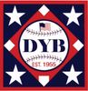 DYB baseball logo with stars and stripes.