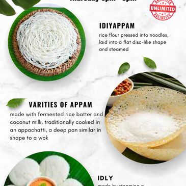 unlimited dinner night appam idiyappam idly steam night