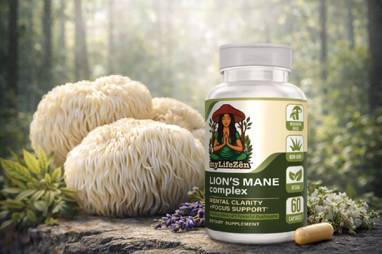 Lion's Mane mushroom supplement for mental clarity and focus support.