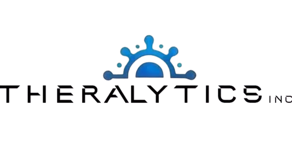 Theralytics Inc logo with blue sun design.