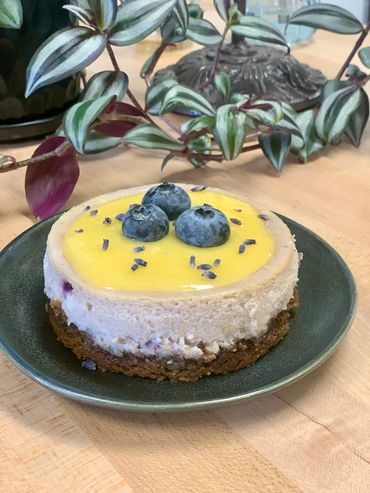 Gluten Free Blueberry Lavender Cheesecake
